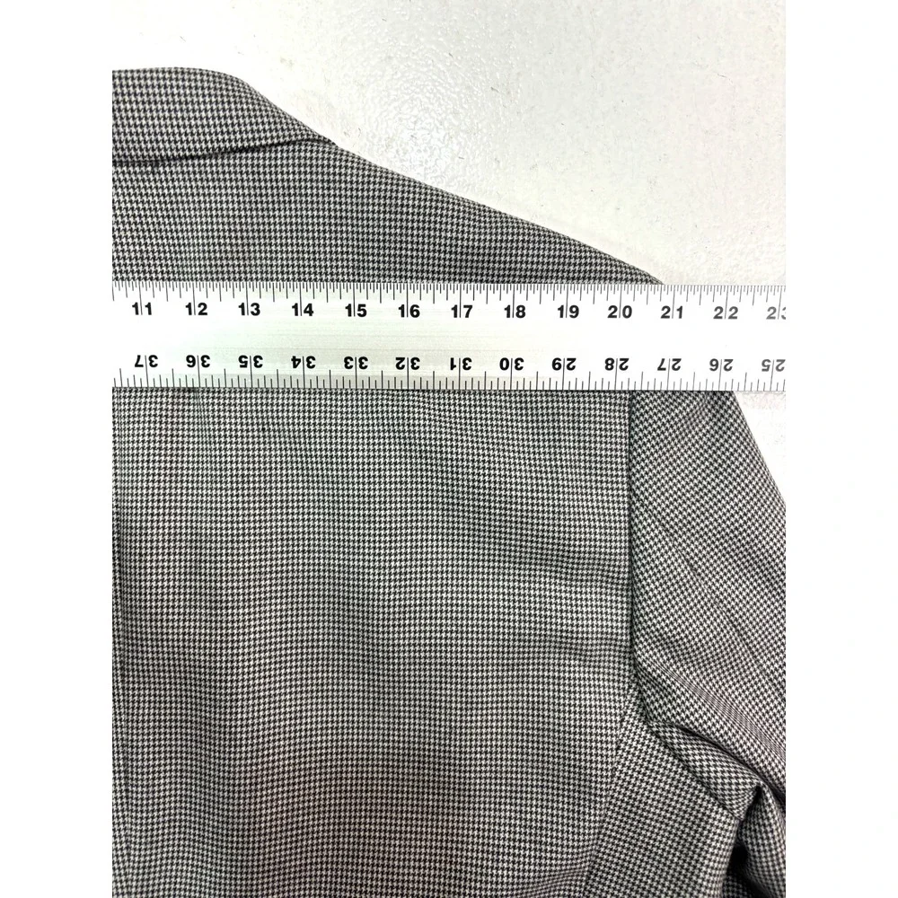 Jos‎ A Bank 46L Black White Houndstooth 100% Wool Blazer Jacket Sport Suit Coat